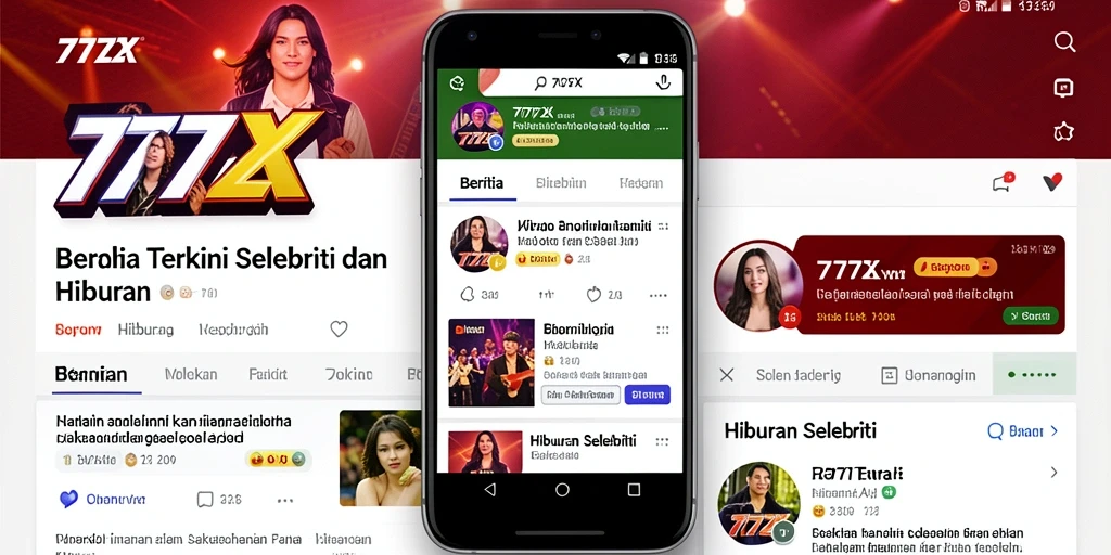 Tampilan aplikasi 777ZX menampilkan berita hiburan terkini.