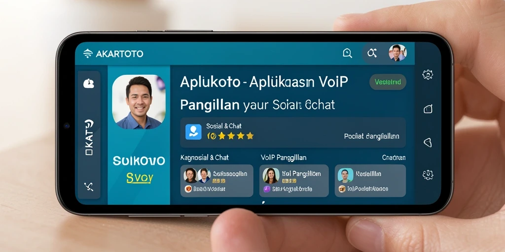 Antarmuka AKARTOTO menampilkan fitur VoIP Panggilan yang intuitif.