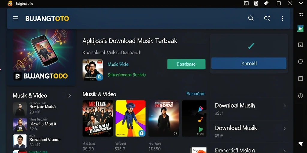 Antarmuka BUJANGTOTO yang menarik untuk Download Musik.