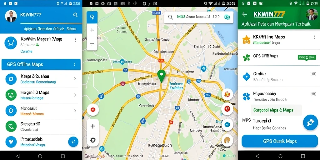 Antarmuka KKWIN777 yang sederhana dan fitur peta offline.