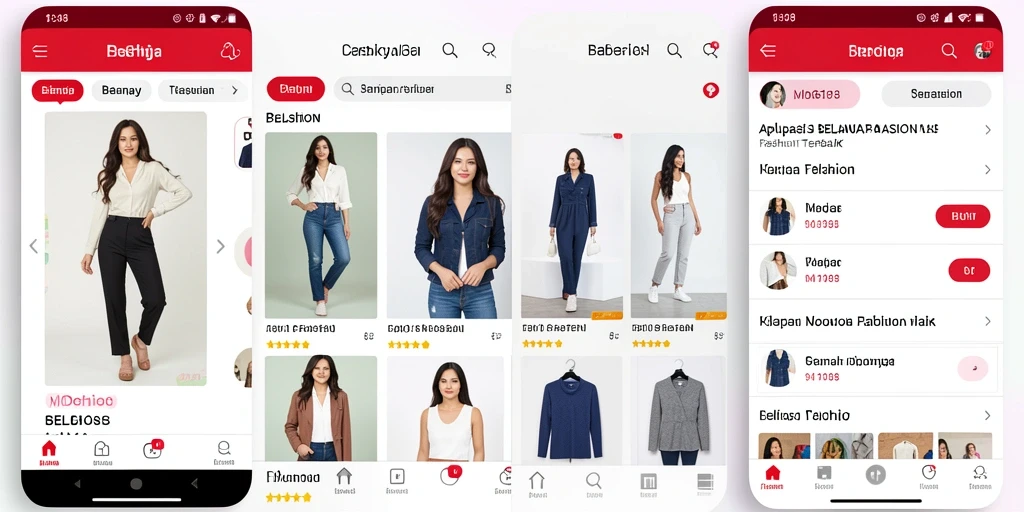 Antarmuka MDG188 menampilkan pilihan fashion yang menarik dan mudah dijelajahi.
