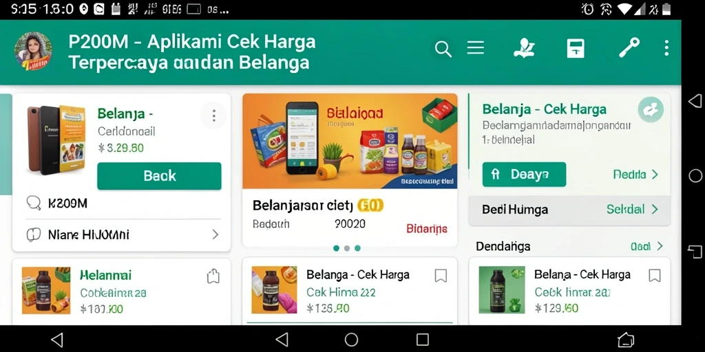 Tampilan antarmuka P200M yang sederhana dan fungsional untuk cek harga.