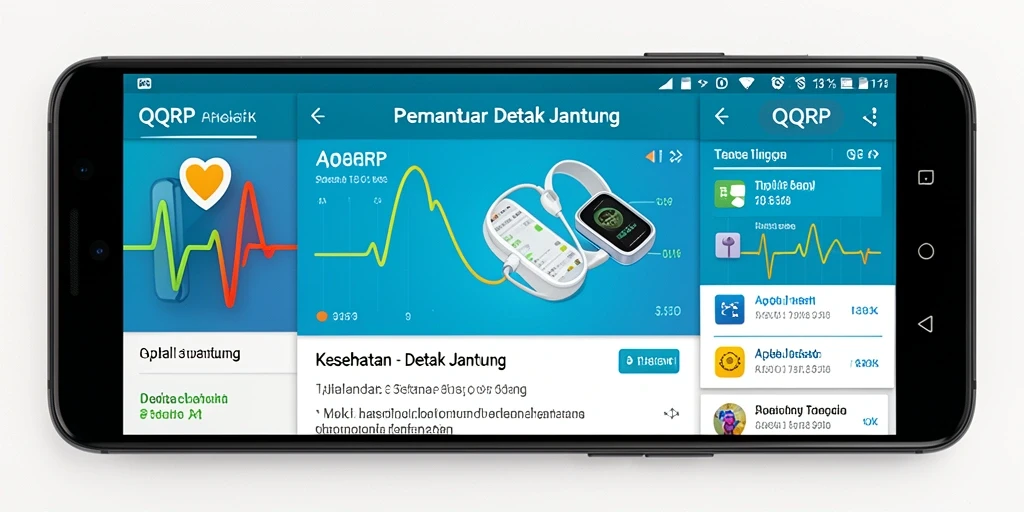Antarmuka aplikasi QQRP menampilkan hasil pemantauan detak jantung dengan jelas.