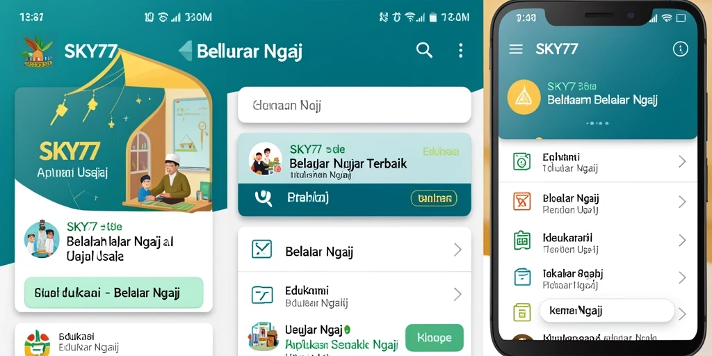 Tampilan antarmuka aplikasi Belajar Ngaji yang interaktif dan user-friendly.