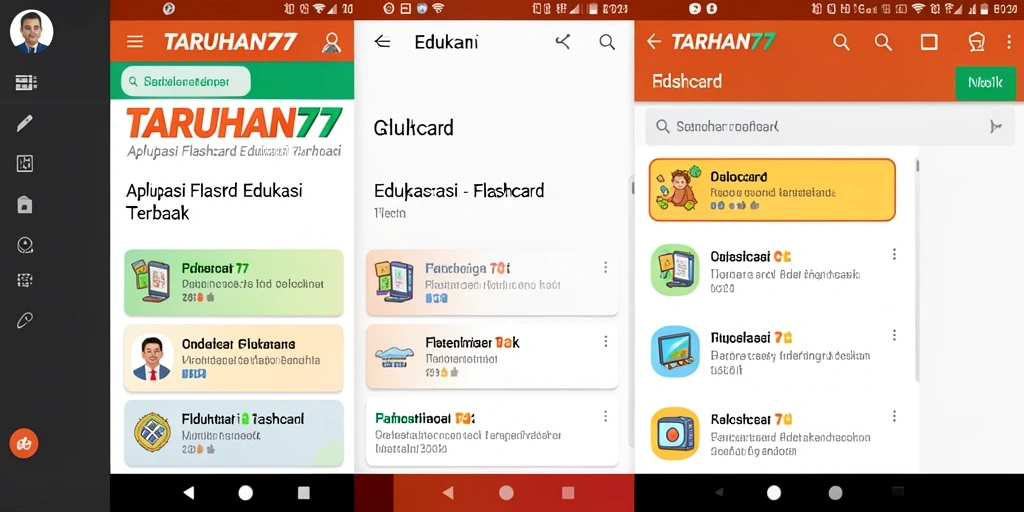 Tampilan utama aplikasi TARUHAN77 dengan kartu Flashcard yang interaktif.