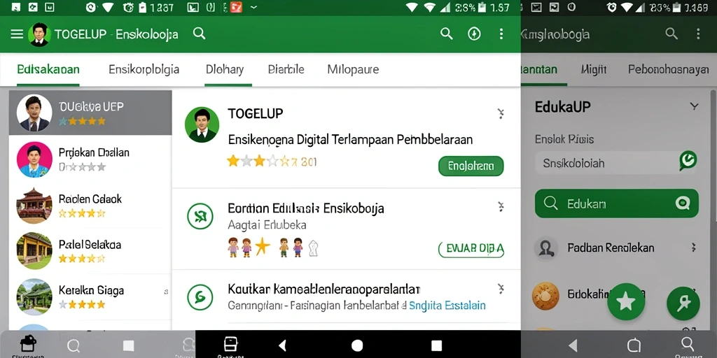 Antarmuka aplikasi TOGELUP yang menarik dan informatif.